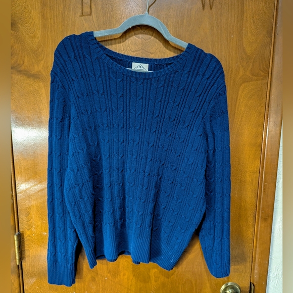St. John's Bay Navy Blue XXL cable knit sweater RN 93677 - Picture 1 of 12